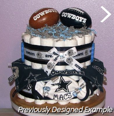 Cowboys-Baby Cake.JPG - Dallas Cowboys Diaper Cake